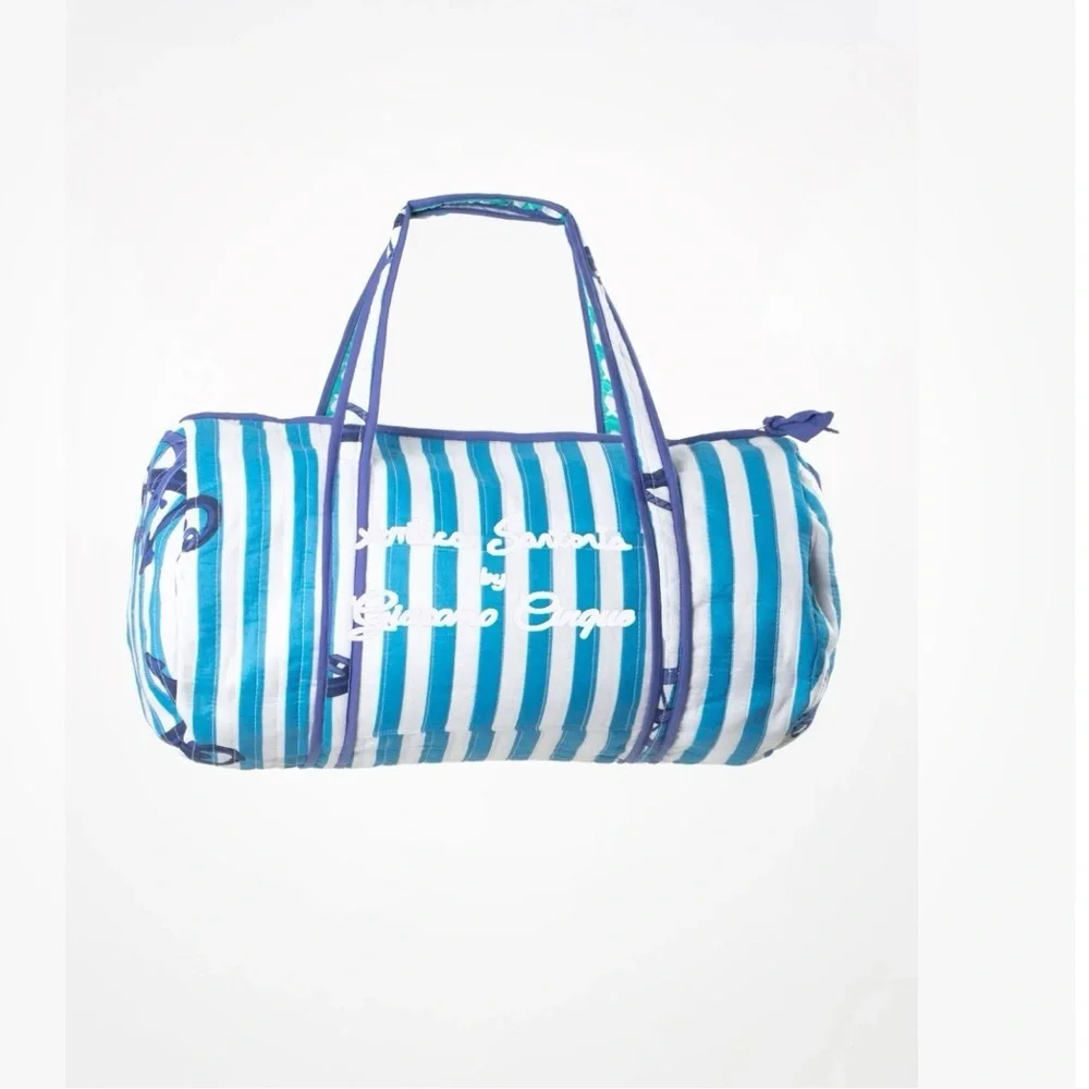 Antica Sartoria 2025 Blue White Sailor Stripe Beach Bag Duffle Nwt